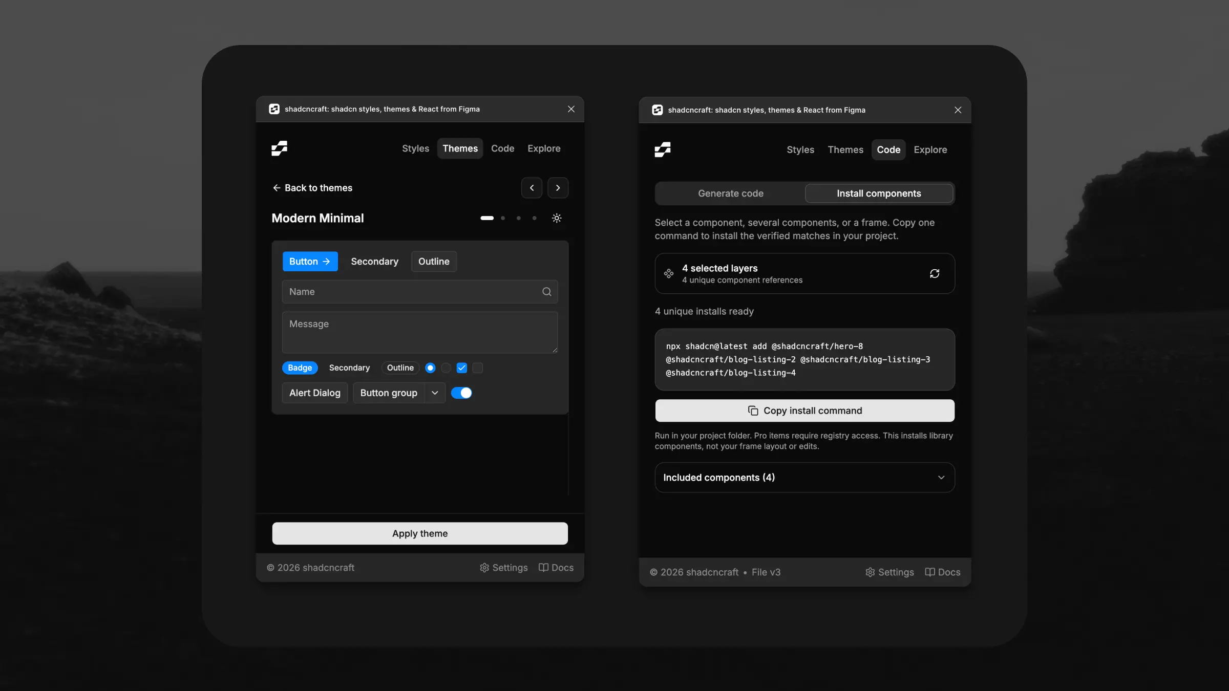 shadcncraft Figma plugin