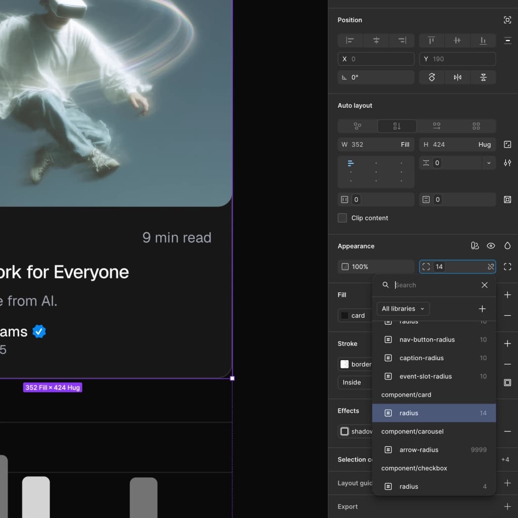 Add or edit shadcn styles, natively in Figma