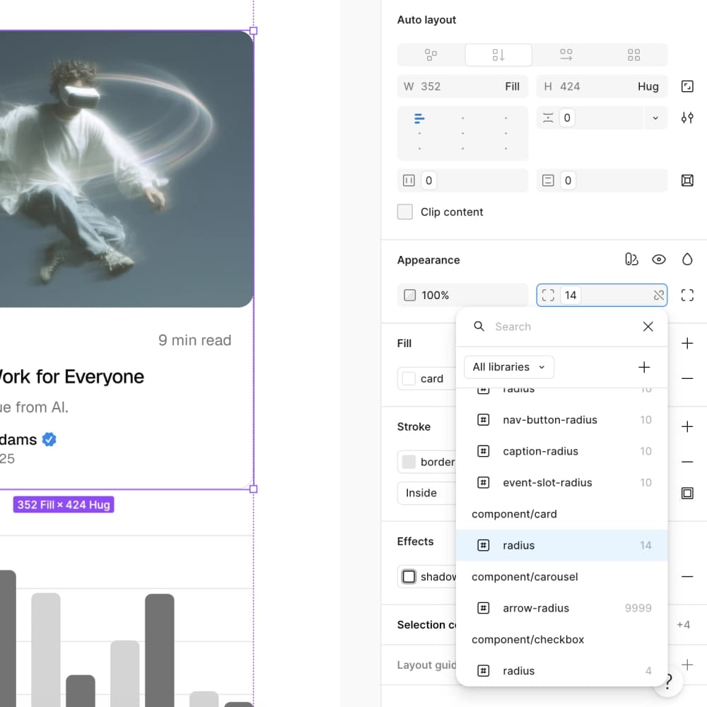 Add or edit shadcn styles, natively in Figma