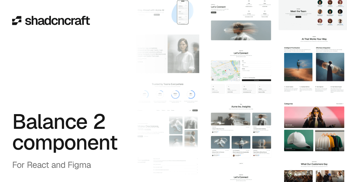 Balance 2 component for shadcn/ui – React + Figma – shadcncraft