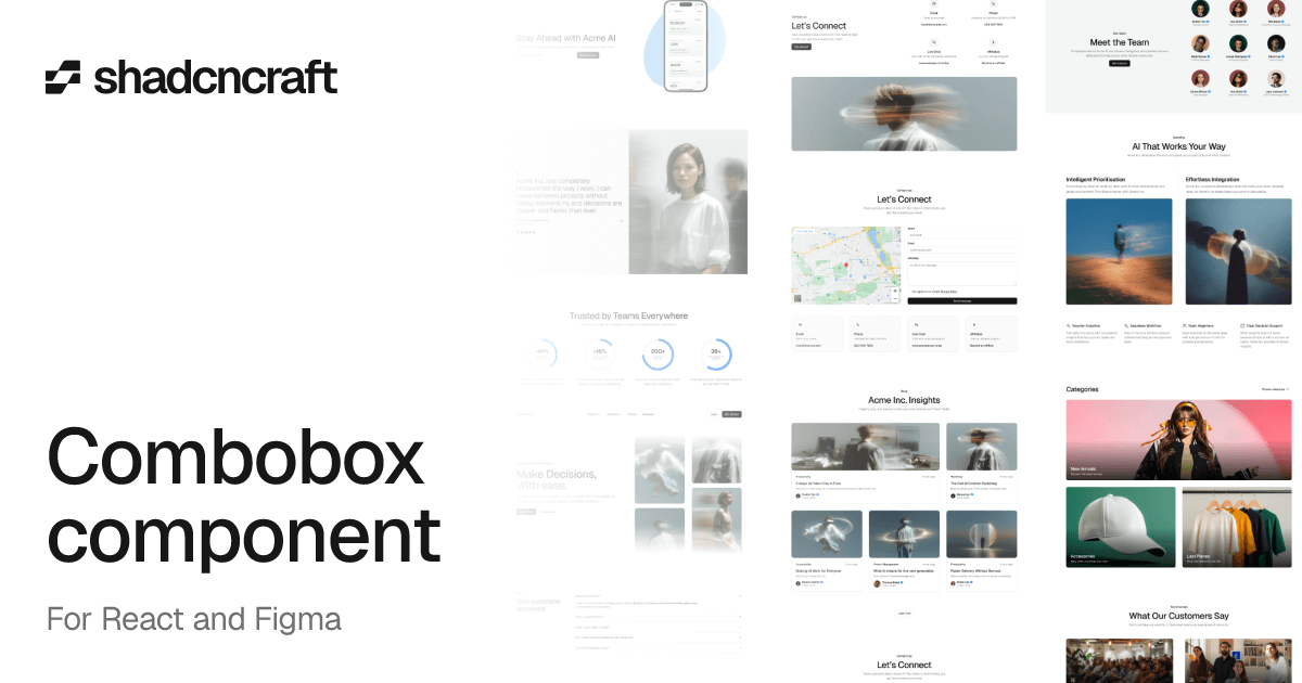 Combobox component for shadcn/ui – React + Figma – shadcncraft