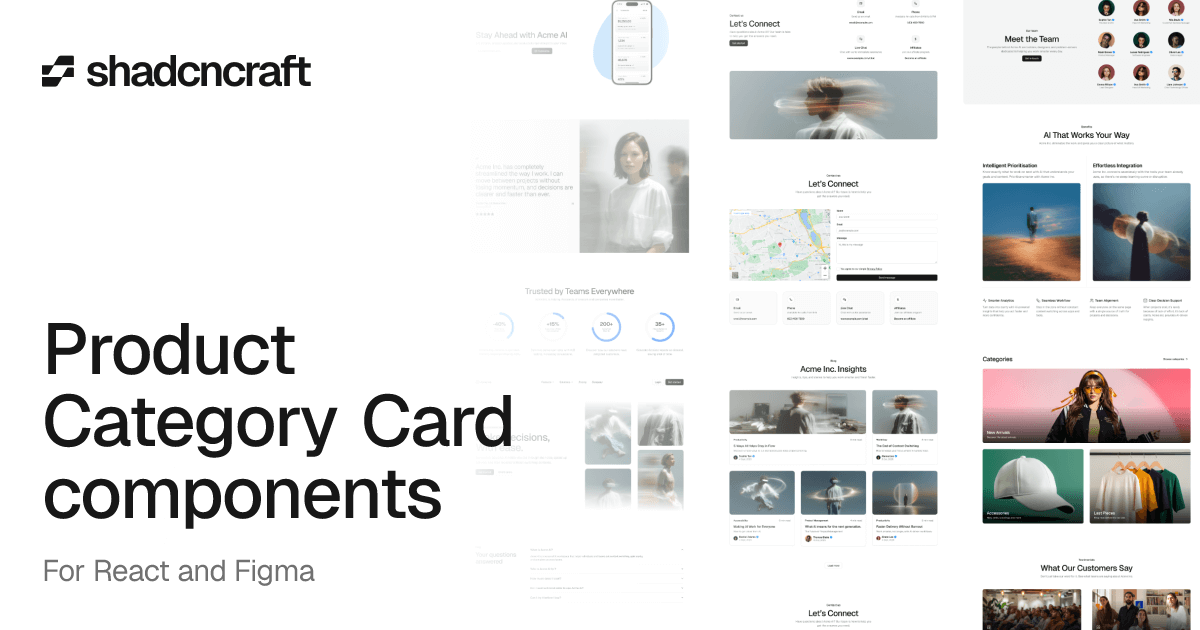 Product Category Card components for shadcn/ui – React + Figma ...