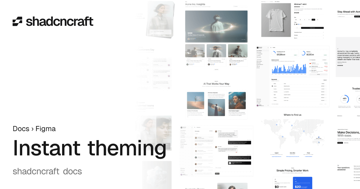 Instant Theming with shadcncraft – shadcncraft Docs